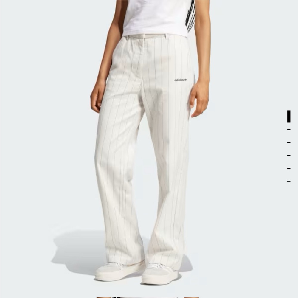 Adidas Cream Pinstripe Trousers